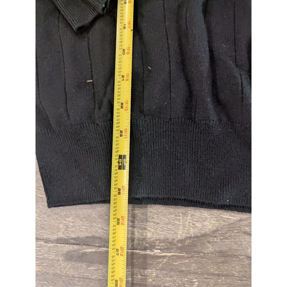 Peter Millar Mens Size XLarge 100% Italian Merino Wool Quarter Zip Black Sweater